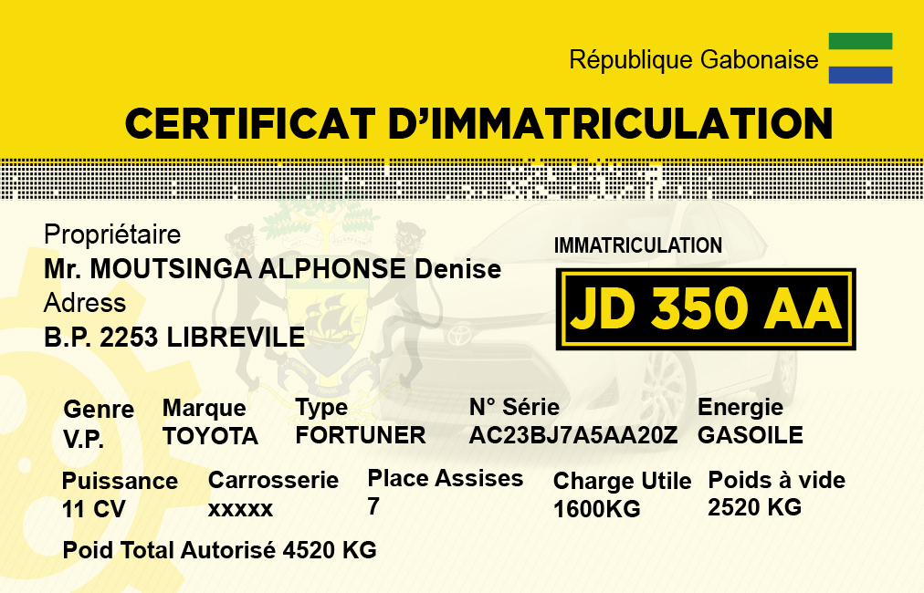 Certificat carte D recto