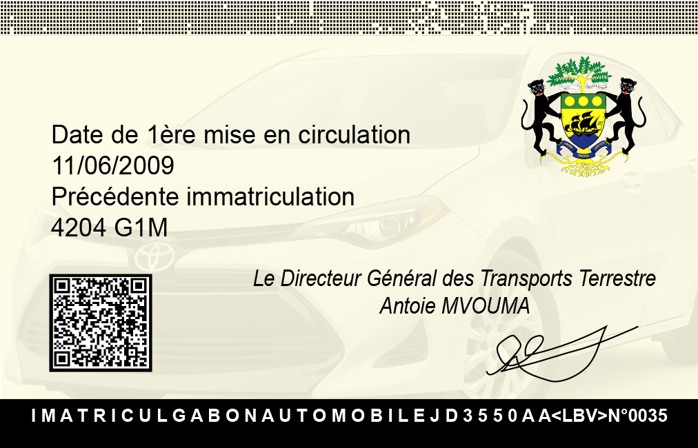 Certificat carte D verso