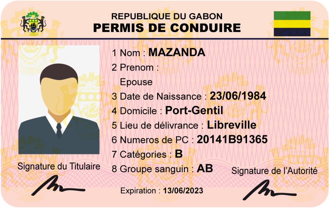 Permis modèle 1 recto